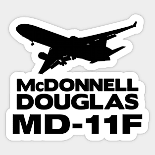 McDonnell Douglas MD-11F Silhouette Print (Black) Sticker